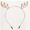 Pacific Wholesale Rose Gold Metal Christmas Headband With Diamonds - Reindeer Antler