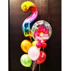 Everything Party Balloons 2nd Birthday Rainbow Number Helium Balloon Bouquet