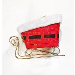 Everything Party By Event Christmas Bamboo Santa Sleigh Basket