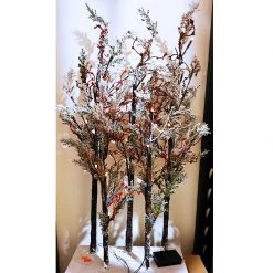 Everything Party By Event 80cm Snowing Trees With Red Berry And LED Lights