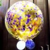 Everything Party 2ft Round Confetti Helium Balloon With Foil Purple And Gold Confetti