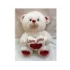Lylac 28cm White Plush Valentines Teddy Bear With Heart By Event