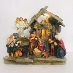 Everything Party By Event Christmas Holly Family Nativity Scene With Warm Light