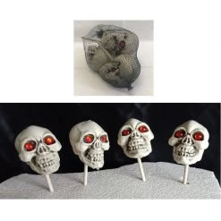 Everything Party 4pk Halloween Skulls With Red Eyes By Event