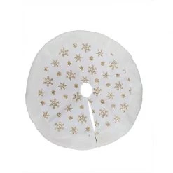 Everything Party By Event 85cm White Christmas Tree Skirt With Gold Snowflakes