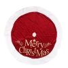 Lylac 100cm Deluxe Traditional Velvet Christmas Tree Skirt With Merry Christmas