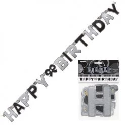 Meteorparty Happy Birthday Glitz Joint Banner - Black All Birthday