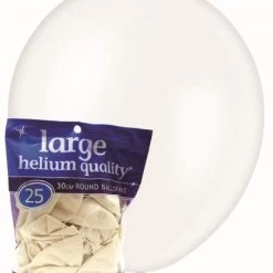 Unique 25pk Decorator Helium Quality Latex Balloons 30cm - White
