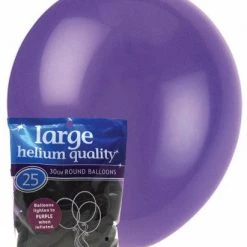 Unique 25pk Decorator Helium Quality Latex Balloons 30cm - Purple
