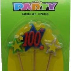 Everything Party No.100 Birthday Candle Set - Assorted Colour
