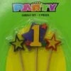 Everything Party All Birthday No.1 Birthday Candle Set - Assorted Colour