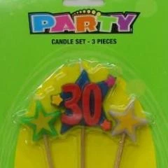 Everything Party No.30 Birthday Candle Set - Assorted Colour