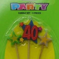 Everything Party No.40 Birthday Candle Set - Assorted Colour All Birthday