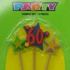 Everything Party No.60 Birthday Candle Set - Assorted Colour