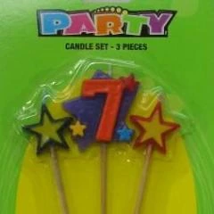 Everything Party No.7 Birthday Candle Set - Assorted Colour