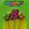 Everything Party All Birthday No.8 Birthday Candle Set - Assorted Colour