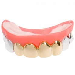 Everything Party Costume Accessories Fake Teeth - Silver & Gold