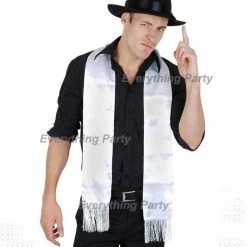 Everything Party By Theme Gangster Scarf With Fringe White