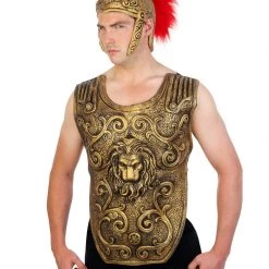 Everything Party Adult - Dr.Tom's Deluxe Gold Latex Roman Chest Plate Costume
