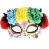 Dr. Tom's Frida Bright Flowers Day Of The Dead Sugar Skull Deluxe Masquerade Mask