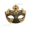 Everything Party Masks Isha Black With Gold Eye Mask
