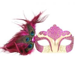 Everything Party Burlesque Eye Mask With Peacock Feathers (4 Colours) By Event