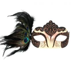 Everything Party Burlesque Eye Mask With Peacock Feathers (4 Colours) By Event