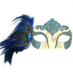 Everything Party Burlesque Eye Mask With Peacock Feathers (4 Colours) By Event