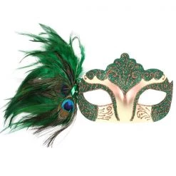 Everything Party Burlesque Eye Mask With Peacock Feathers (4 Colours) By Event