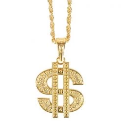 JD Party Metal Dollar Sign Necklace