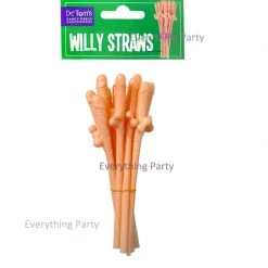 JD Party By Theme 10pk Skin Colour Dicky Straw