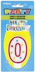 Meteorparty All Birthday No.0 Birthday Candle With Cake Decoration