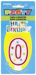 Meteorparty All Birthday No.0 Birthday Candle With Cake Decoration