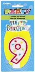 Meteorparty All Birthday No.9 Birthday Candle With Cake Decoration