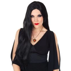 Forum Wig - Dr Tom's Deluxe Morticia Long Black Wig By Theme