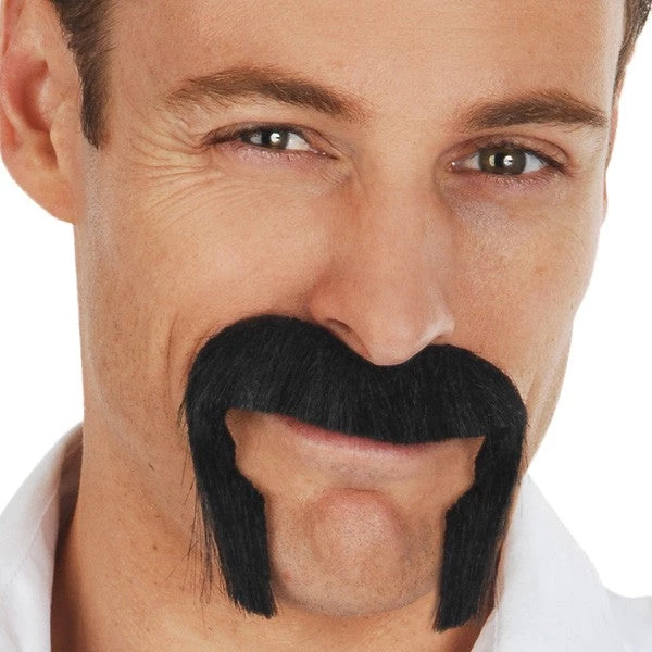 Everything Party Barber Shop - Johnson's Style Black Handlebar Moustache