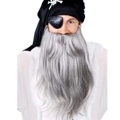 Everything Party Dr. Tom Deluxe Pirate Beard & Mo Set - Grey