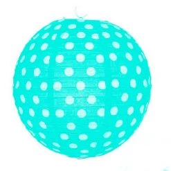 Everything Party All Birthday 30cm Polka Dots Paper Lantern - Aqua Blue