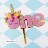 Everything Party All Birthday Acrylic Mirror Birthday Cake Topper - Unicorn One
