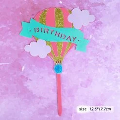 Everything Party Acrylic Birthday Cake Topper - Hot Balloon All Birthday