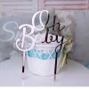 Everything Party Acrylic Mirror Cake Topper - Pink 'Oh Baby'