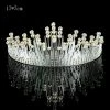 Everything Party All Birthday Premium Large Metal Tiara With Pearl And Diamond Cake Decoration - Silver