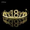 Everything Party Premium 18th Birthday Metal Tiara With Diamond Cake Decoration - Gold All Birthday