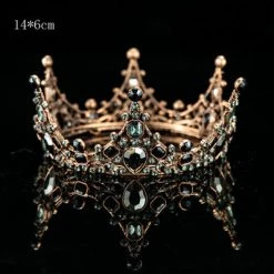 Everything Party Premium Metal Crown With Black Diamond Cake Decoration All Birthday