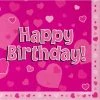 Alpen 16pk Pink Luncheon Napkins - Happy Birthday