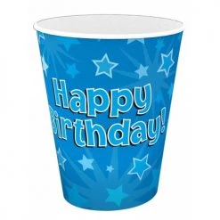 Alpen 8pk Hapyy Birthday Paper Cups - Blue All Birthday