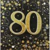 Everything Party 16pk Sparkling Fizz Black Gold Luncheon Napkins - 80th All Birthday