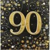 Everything Party All Birthday 16pk Sparkling Fizz Black Gold Luncheon Napkins - 90th
