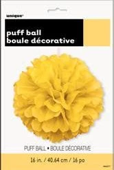 Meteorparty Decorative Paper Puff Ball - Yellow Decorations