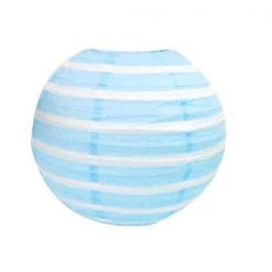 Everything Party 30cm Stripe Paper Lantern - Baby Blue
